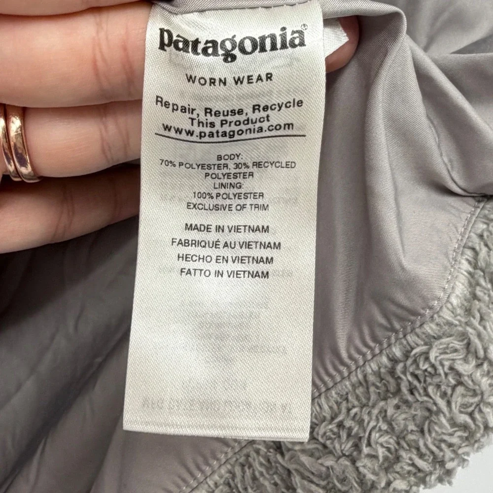Patagonia Los Gatos Fleece Vest Grey Womens Small 25216 FA19 Full Zip High‎ Neck
